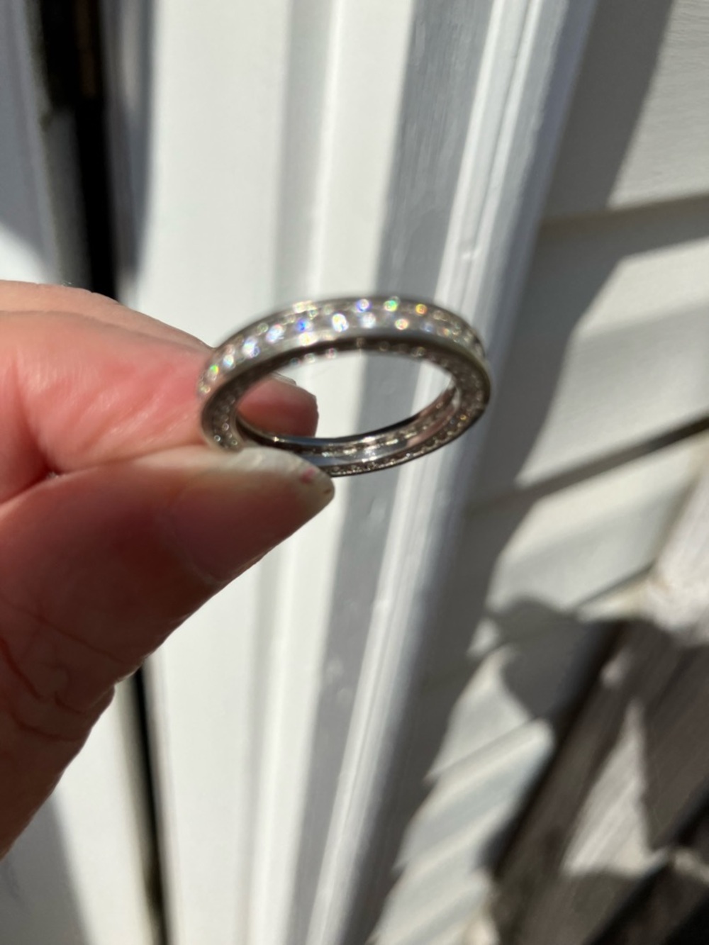 Wedding Band 925 Sterling Eternity Band - Picture 3 of 8